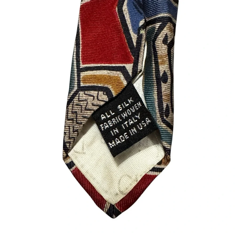 Vintage‎ Christian Dior Monsieur Silk Tie Geometric Made in USA